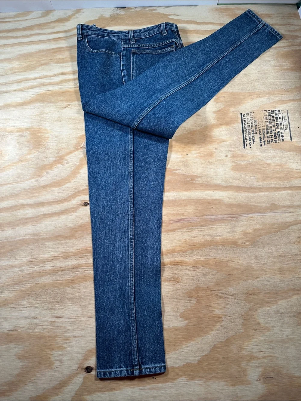 Guess Men's Straight Jeans in Blue Denim with Triangle Logo